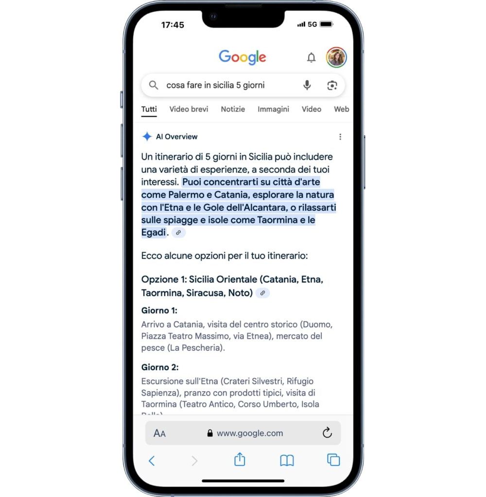 Ai overview cosa fare 5 giorni in Sicilia